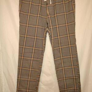 PacSun Black and Tan Plaid Chinos
